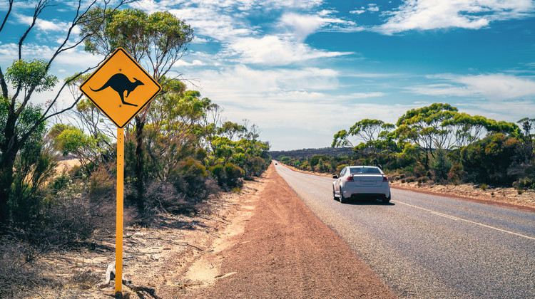 Straße in Flinders Ranges bei Perth in Australien