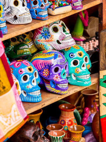 Crânes colorés au Mexique
