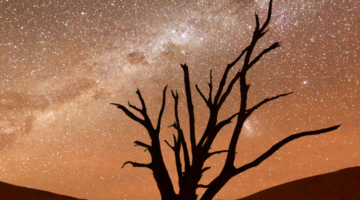 Ciel étoilé dans le désert du Namib, Namibie