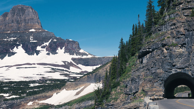 Going-to-the-sun-Road dans le parc National Glacier, aux Etats-Unis.