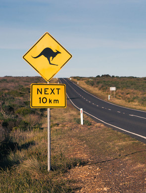Panneau routier australien avec un kangourou