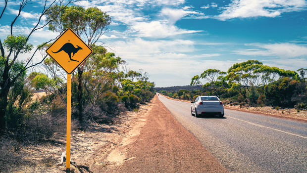 Straße in Flinders Ranges bei Perth in Australien
